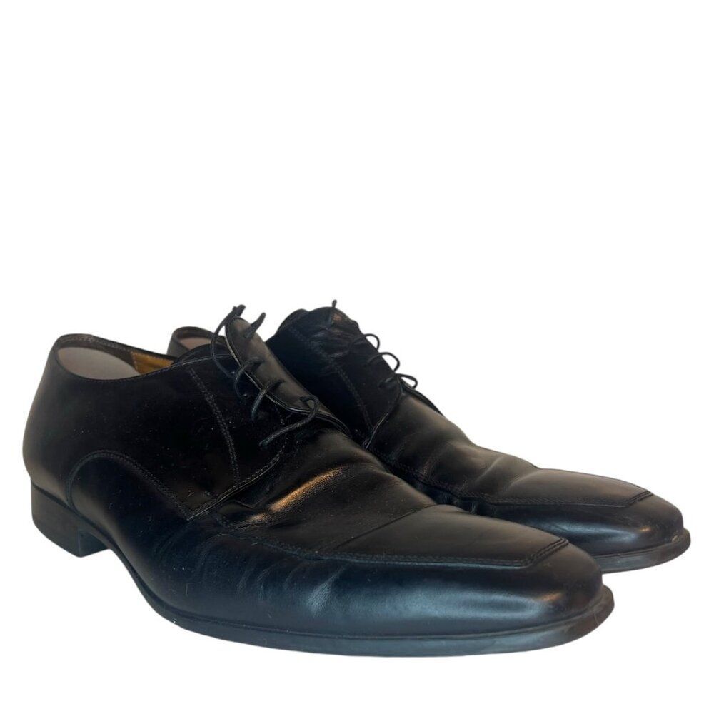 $700 Santoni Italian Leather Dress Shoes 8.5 Prichard Apron Toe Derby Oxford